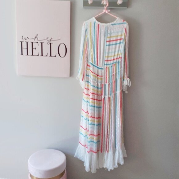 NWT Rococo Sand white sequin polka dot maxi dress - Picture 6 of 6